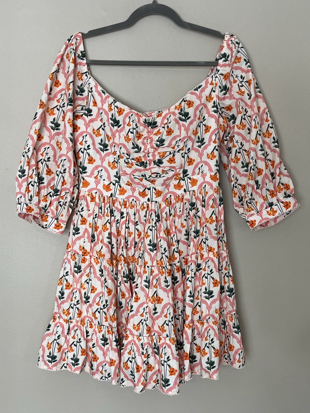 Agua by Agua Bendita Guanabana Sabanero Atardecer Floral Mini Dress M - Picture 4 of 14